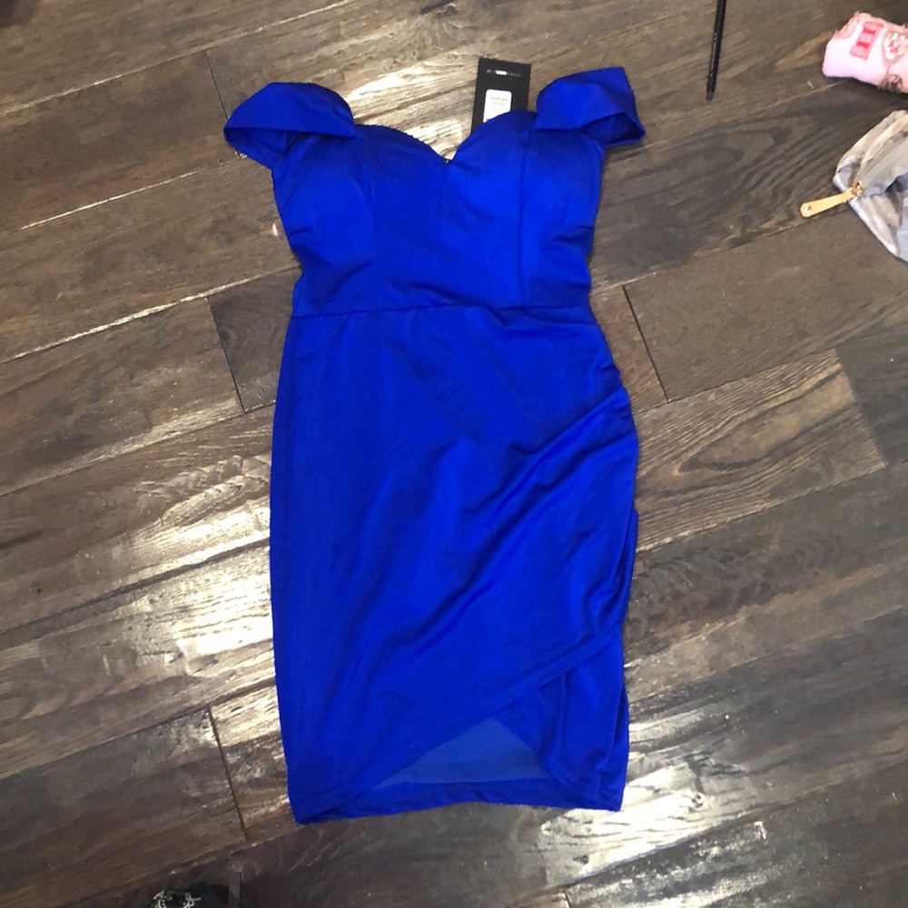 Brand new off shoulder blue dress